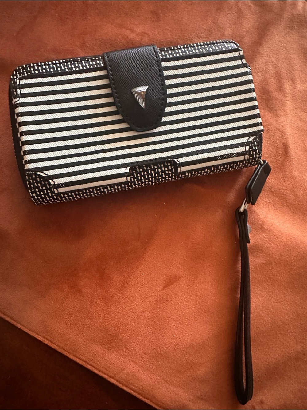 Striped Wristlet Clutch - Black and White- Stella Dot